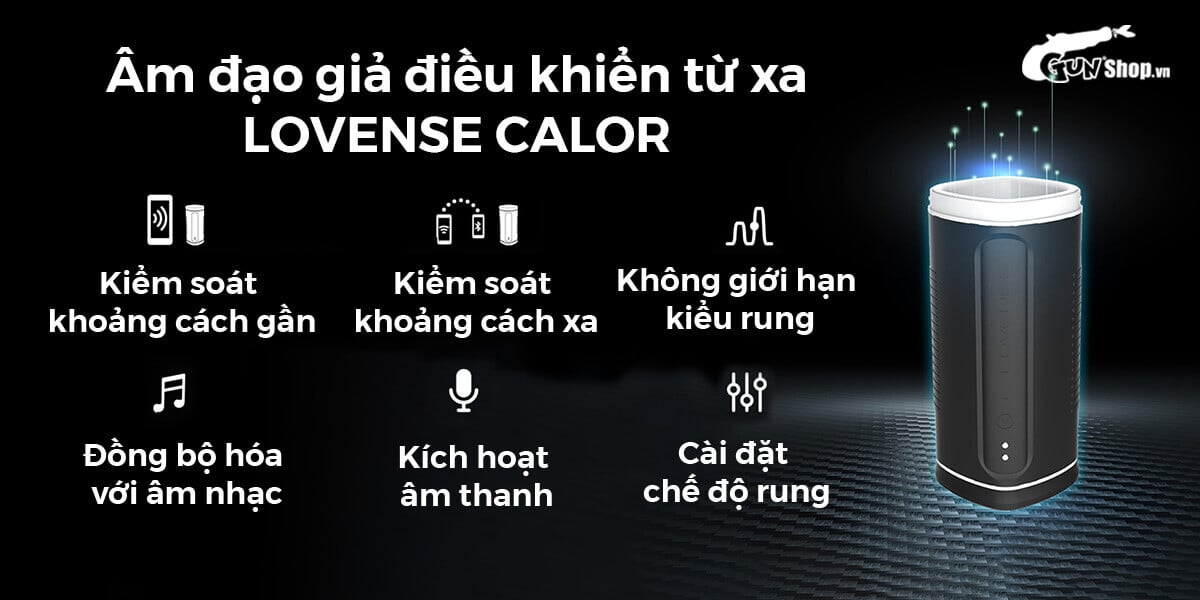 Kho sỉ Âm đạo giả đa năng Lovense Calor điều khiển qia app ứng dụng điện thoại giá sỉ