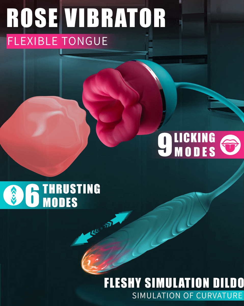 Bỏ sỉ Trứng rung hoa hồng 2 đầu rung thụt mạnh kèm lưỡi liếm massage giá rẻ