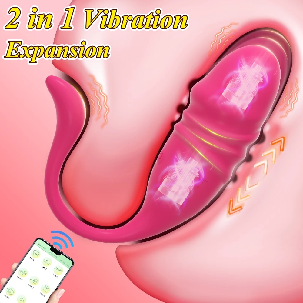 Trứng rung 2 đầu thụt rung điều khiển app kích thích mạnh mẽ