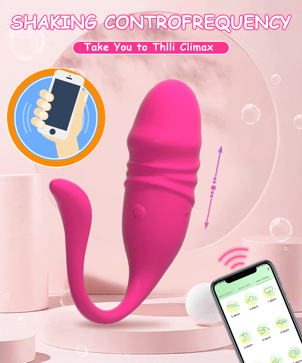 Trứng rung 2 đầu thụt rung điều khiển app kích thích mạnh mẽ