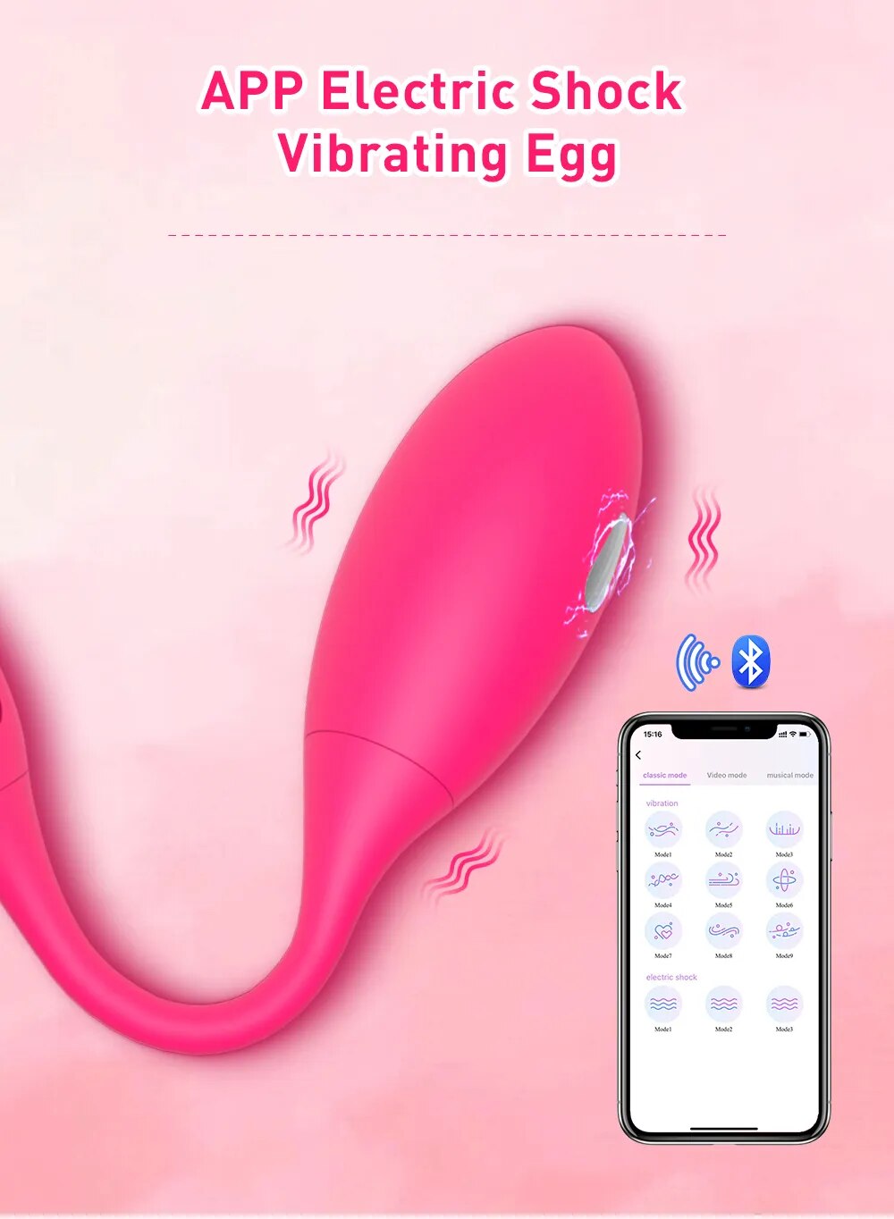 Thông tin Trứng rung sốc điện Levett điều khiển từ xa qua app bluetooth nhập khẩu