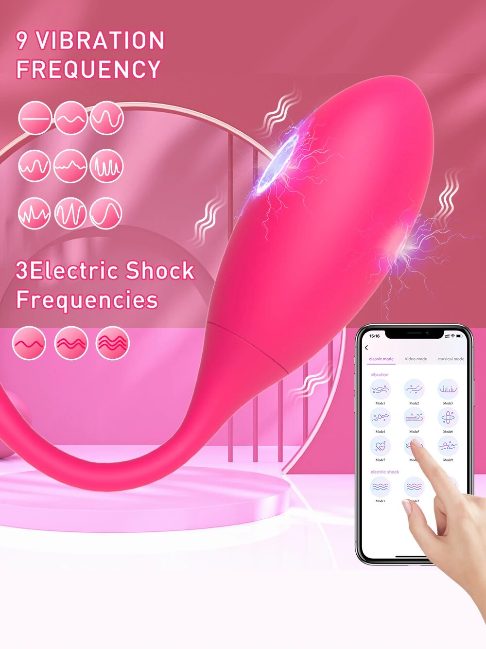 Thông tin Trứng rung sốc điện Levett điều khiển từ xa qua app bluetooth nhập khẩu