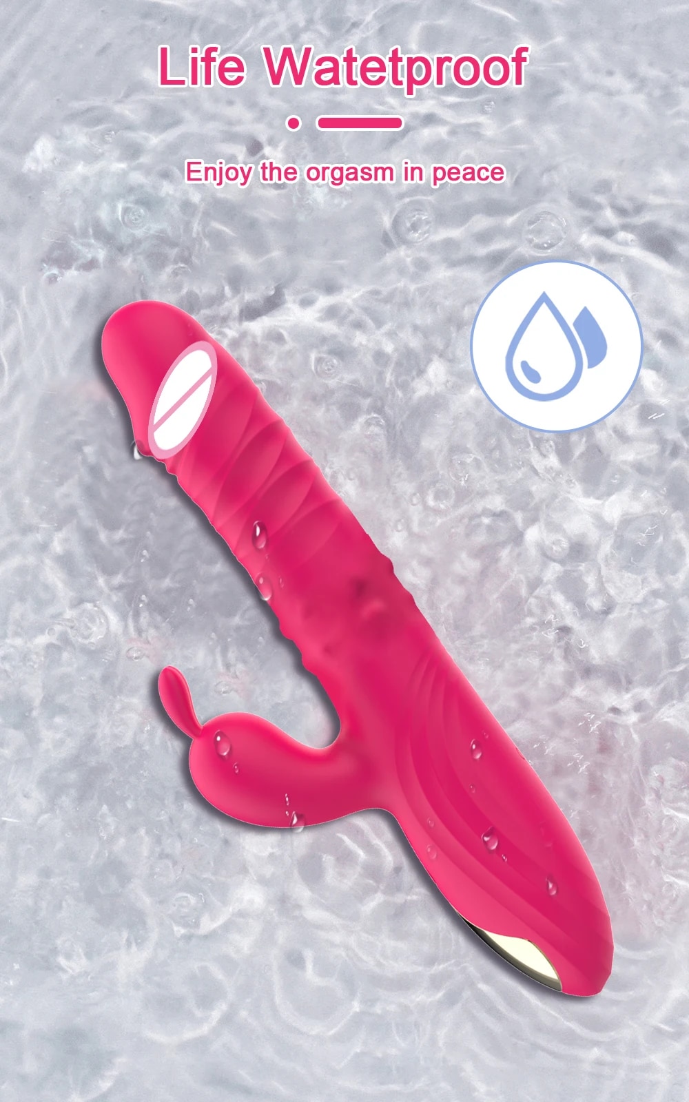 Dương vật giả rung thụt xoay tròn kèm tai thỏ kích thích mạnh