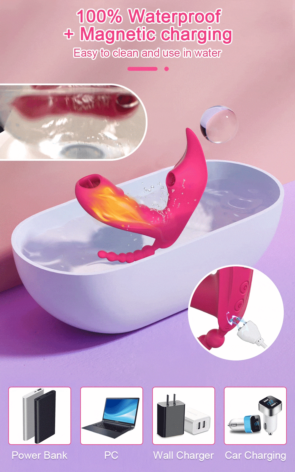 Sỉ Dương vật giả 3 trong 1 Love Spouse rung liếm hút kết nối Bluetooth điều khiển qua app hàng xách tay