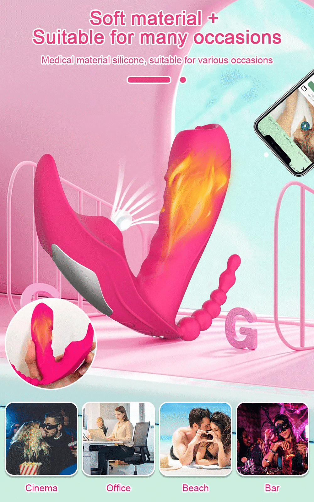 Sỉ Dương vật giả 3 trong 1 Love Spouse rung liếm hút kết nối Bluetooth điều khiển qua app hàng xách tay