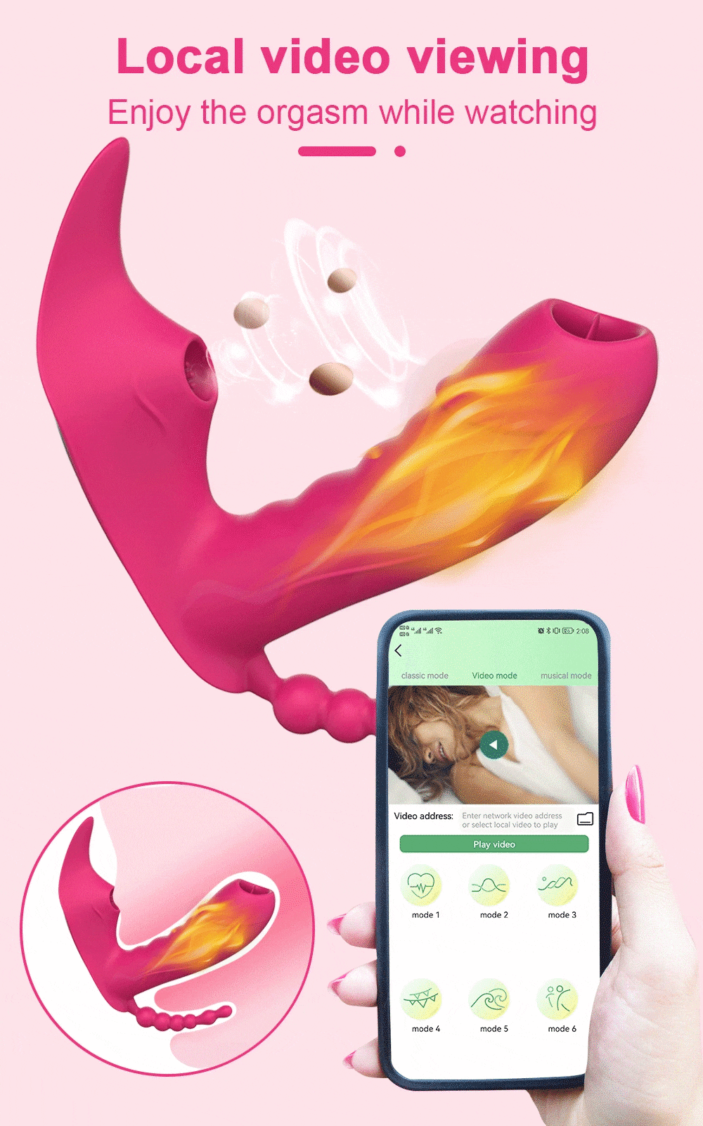 Sỉ Dương vật giả 3 trong 1 Love Spouse rung liếm hút kết nối Bluetooth điều khiển qua app hàng xách tay