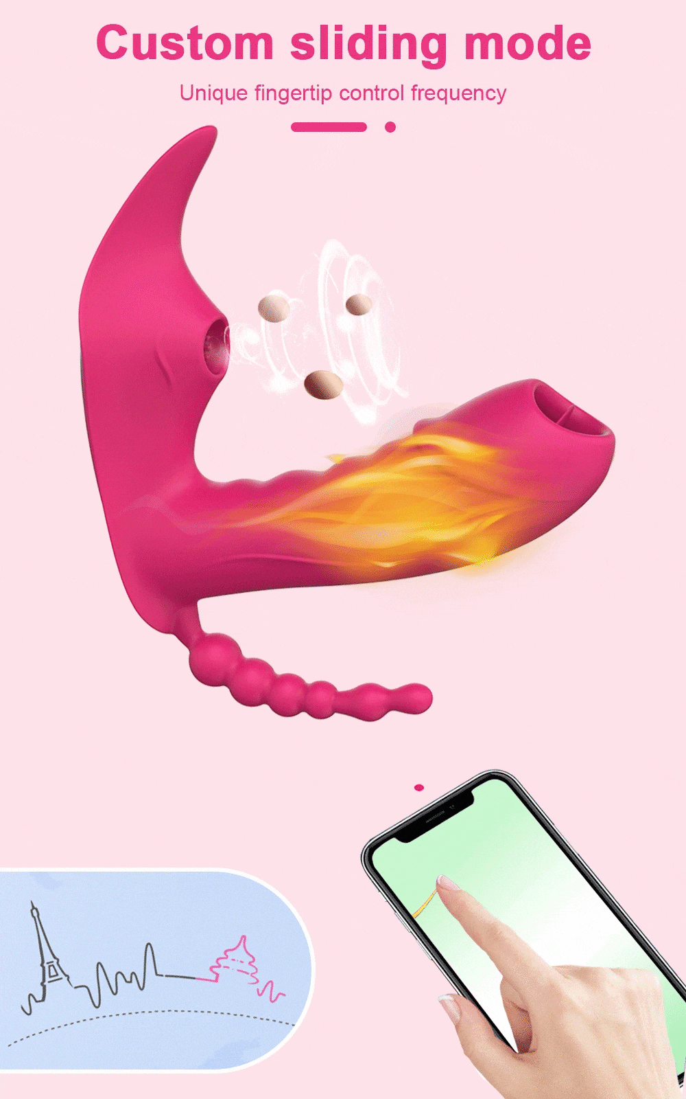 Sỉ Dương vật giả 3 trong 1 Love Spouse rung liếm hút kết nối Bluetooth điều khiển qua app hàng xách tay