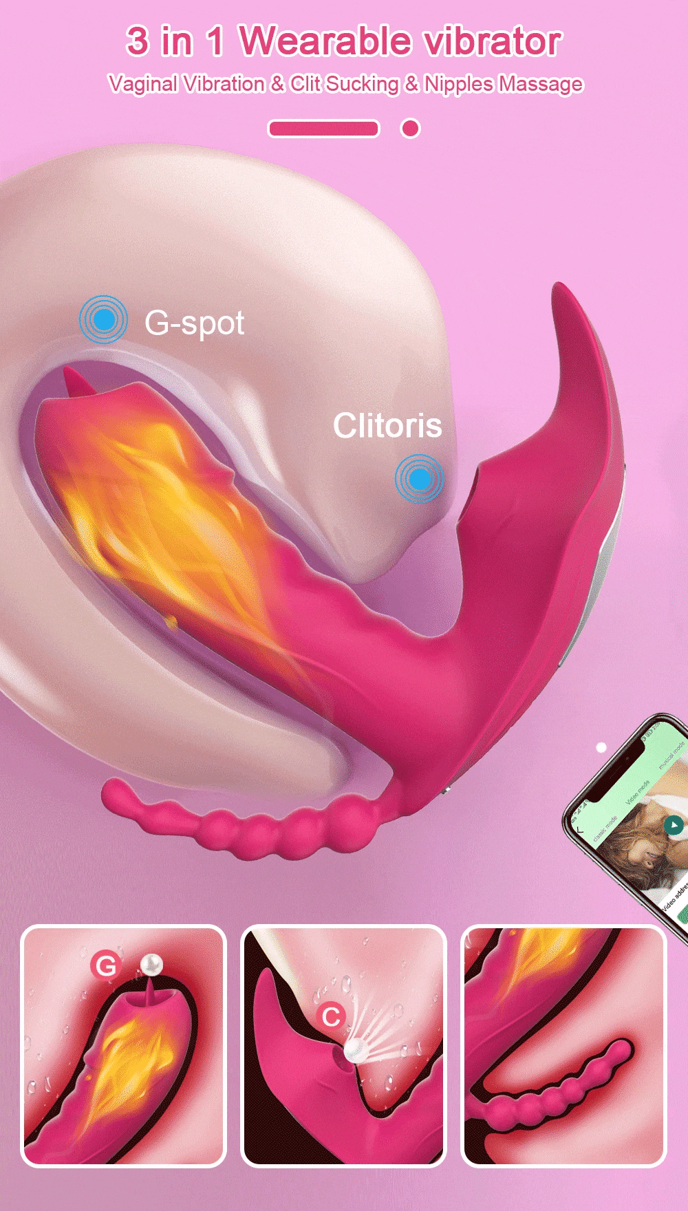 Sỉ Dương vật giả 3 trong 1 Love Spouse rung liếm hút kết nối Bluetooth điều khiển qua app hàng xách tay