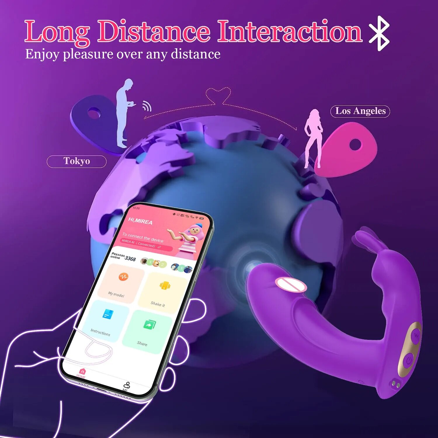 Mua Dương vật giả tai thỏ Mirea kết nối Bluetooth điều khiển qua app cao cấp