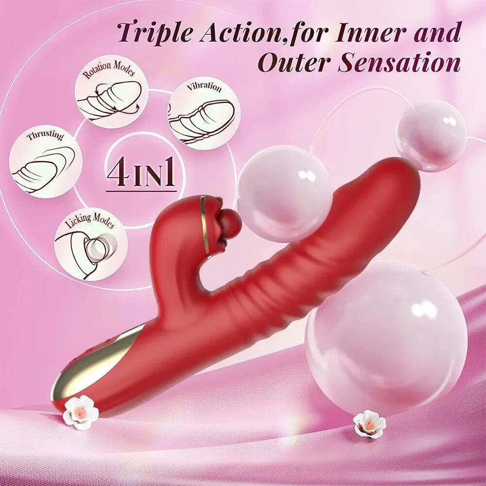 Kho sỉ Dương vật giả đa năng Hannibal 4 in 1 rung thụt nhánh phụ thổi hút cao cấp