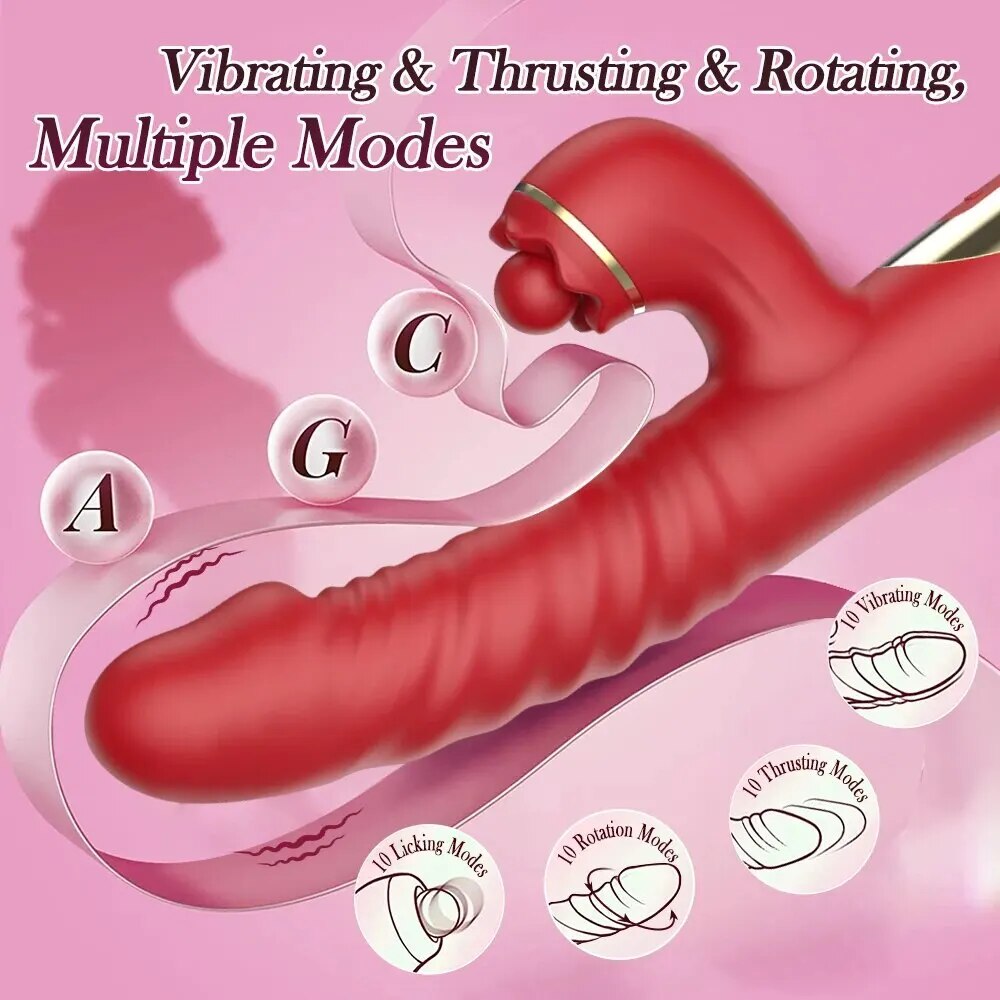 Kho sỉ Dương vật giả đa năng Hannibal 4 in 1 rung thụt nhánh phụ thổi hút cao cấp