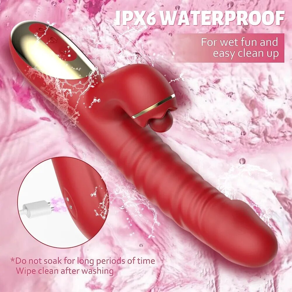 Kho sỉ Dương vật giả đa năng Hannibal 4 in 1 rung thụt nhánh phụ thổi hút cao cấp