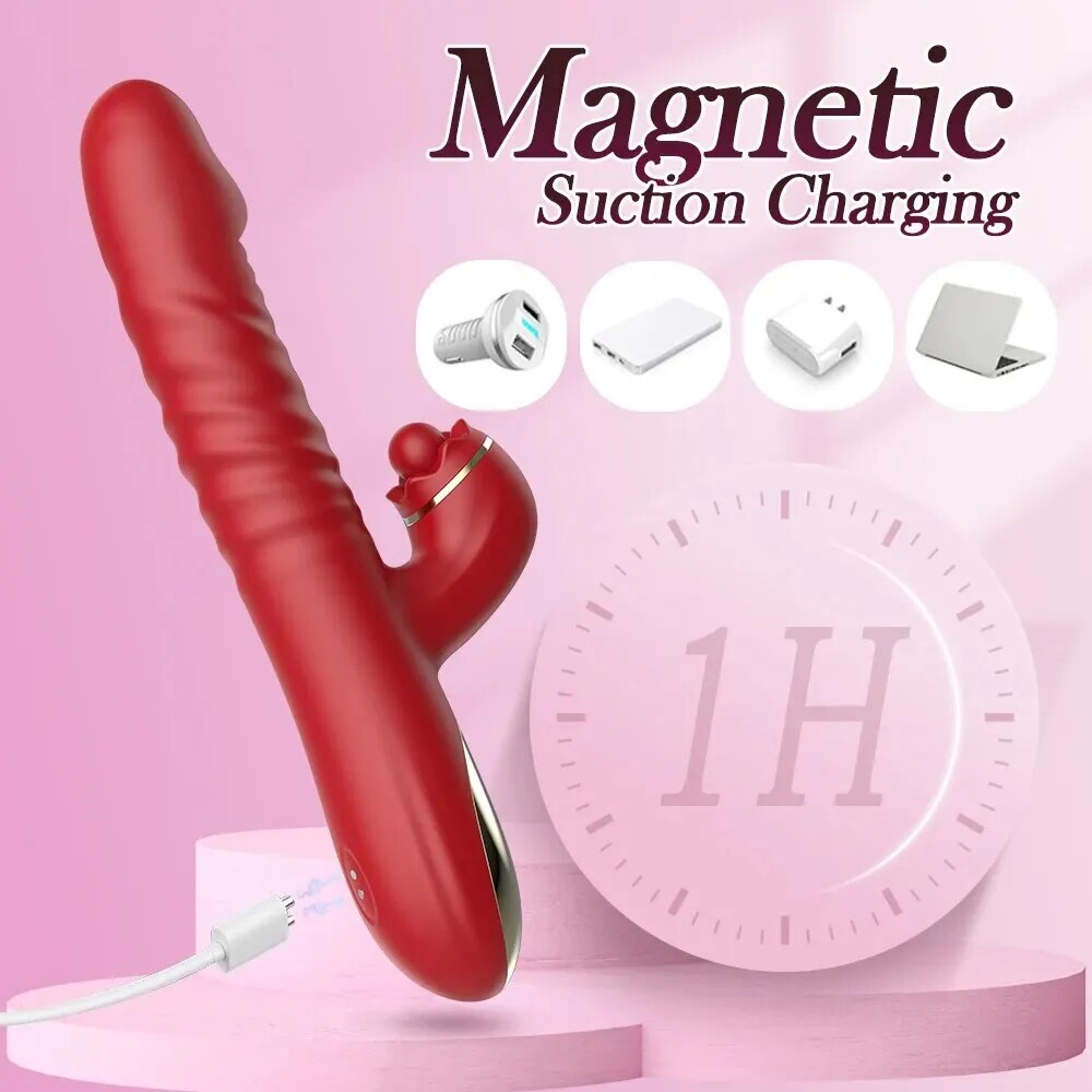 Kho sỉ Dương vật giả đa năng Hannibal 4 in 1 rung thụt nhánh phụ thổi hút cao cấp