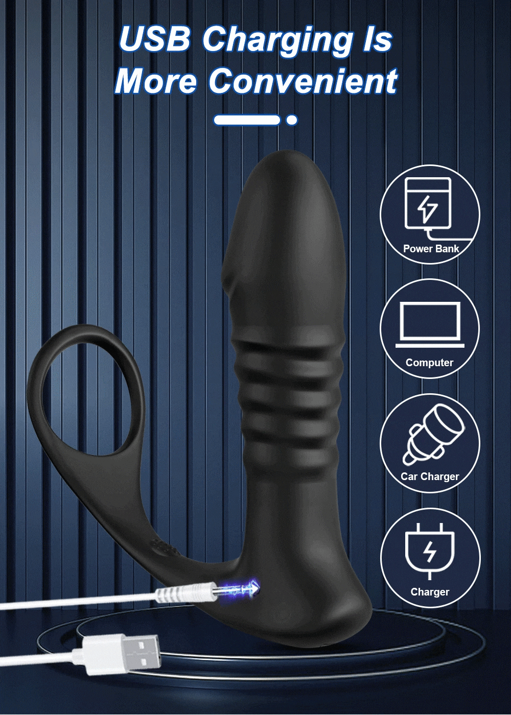 Đồ chơi hậu môn rung thụt điều khiển từ xa cho người gay, kích thích cực mạnh