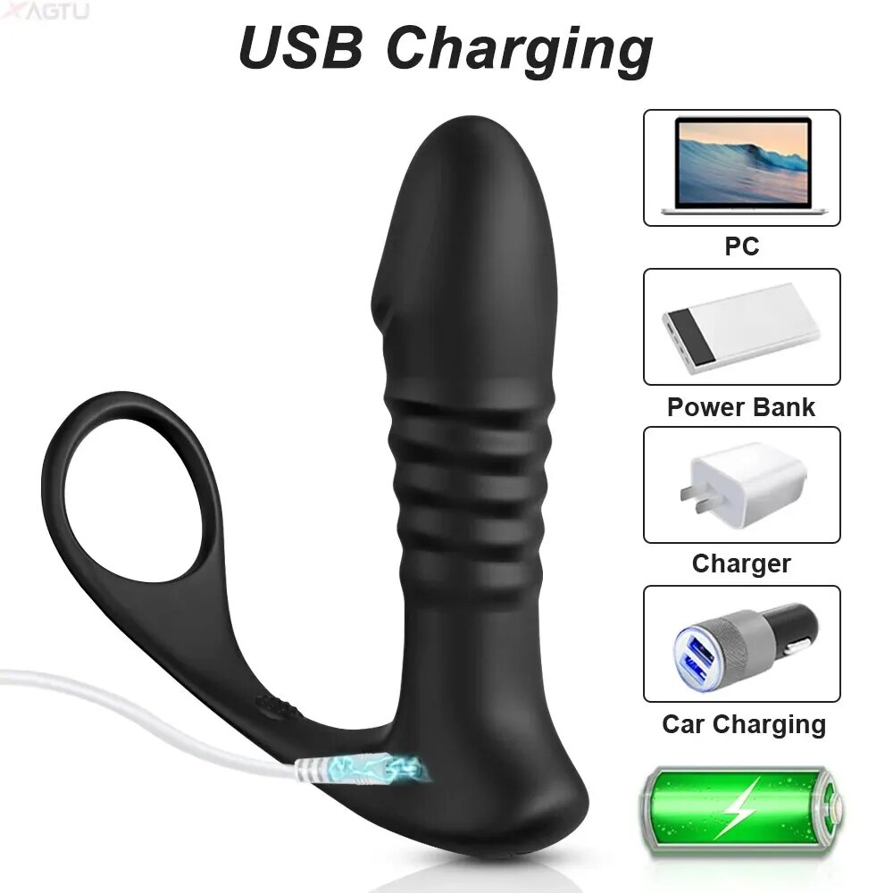 Đồ chơi hậu môn rung thụt điều khiển từ xa cho người gay, kích thích cực mạnh