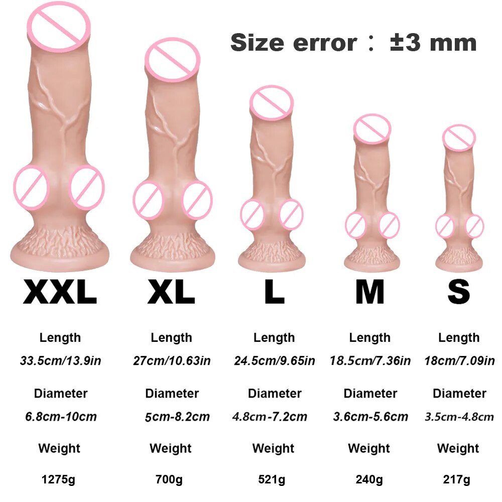 Dương vật giả chó sói size lớn silicon mềm mịn dính tường kích thích