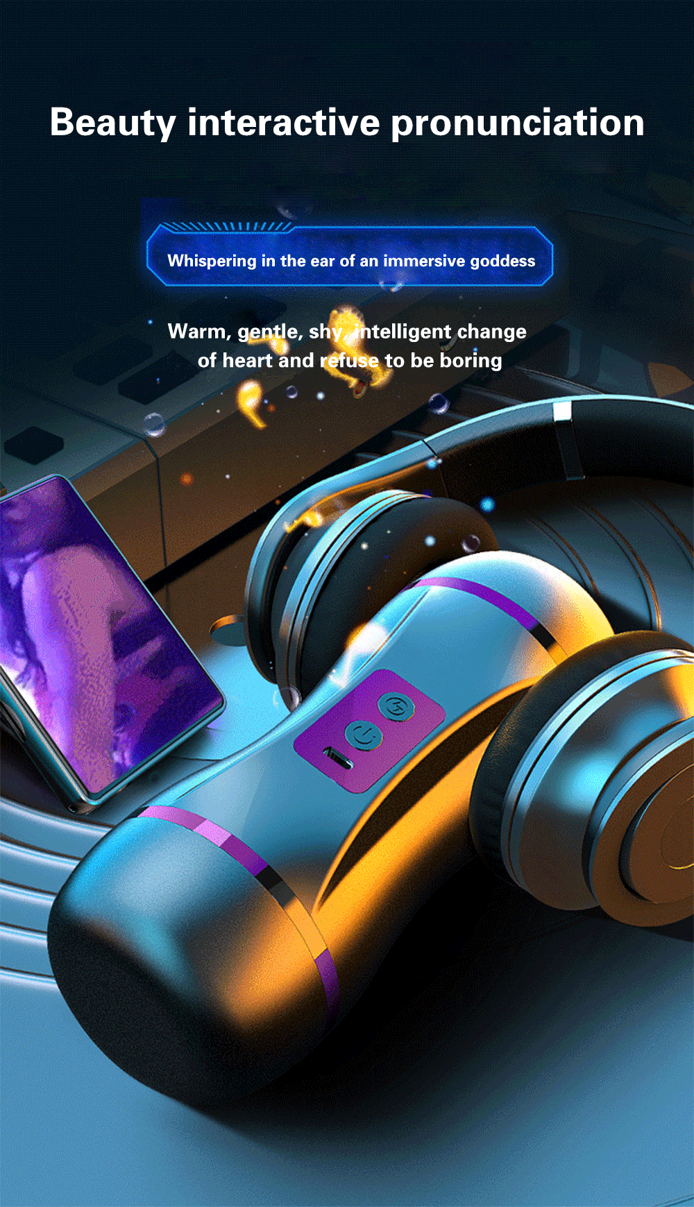 Âm đạo giả 3D 2 đầu rung hút điều khiển app, hưng phấn cực đỉnh