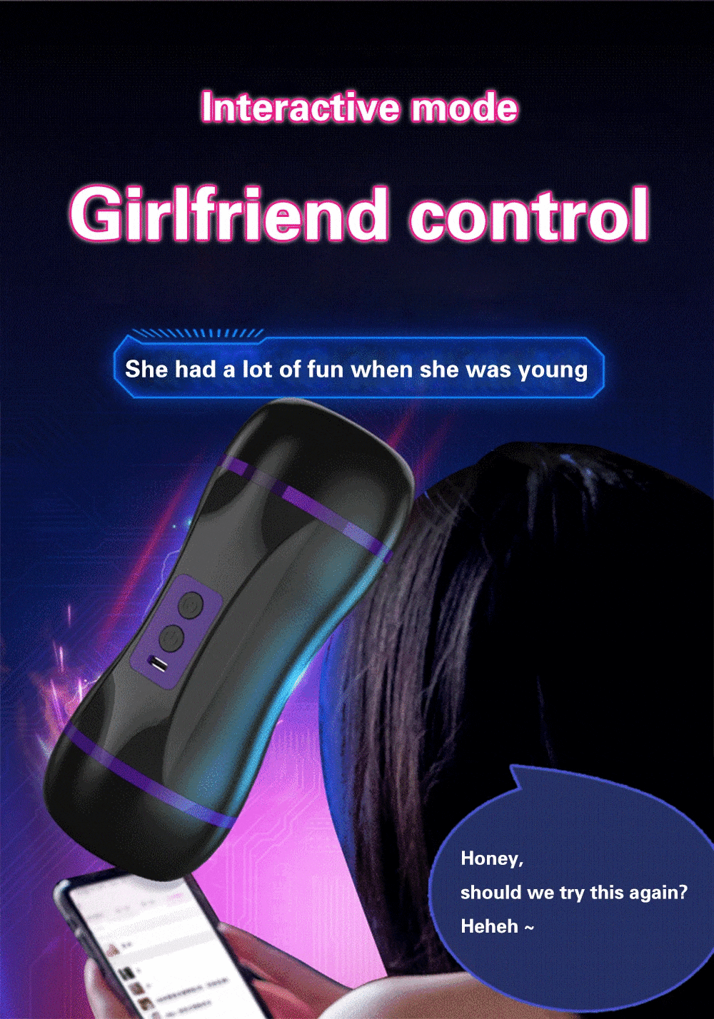 Âm đạo giả 3D 2 đầu rung hút điều khiển app, hưng phấn cực đỉnh