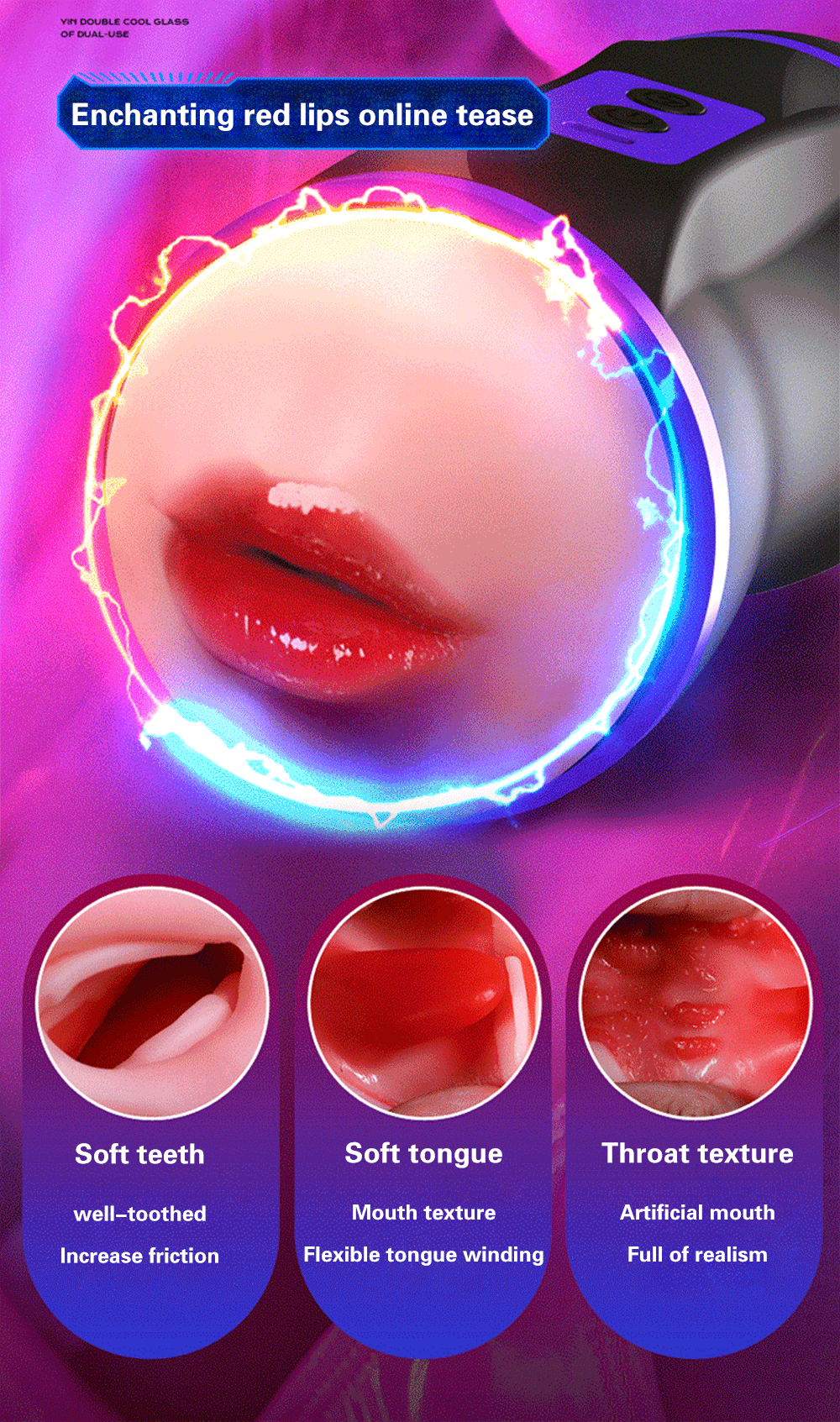 Âm đạo giả 3D 2 đầu rung hút điều khiển app, hưng phấn cực đỉnh