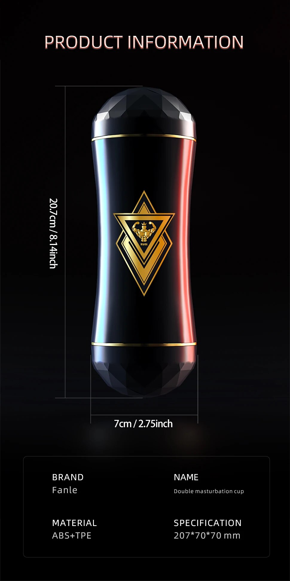 Thông tin Âm đạo giả Man Fanle miệng silicon có rung cho nam cao cấp