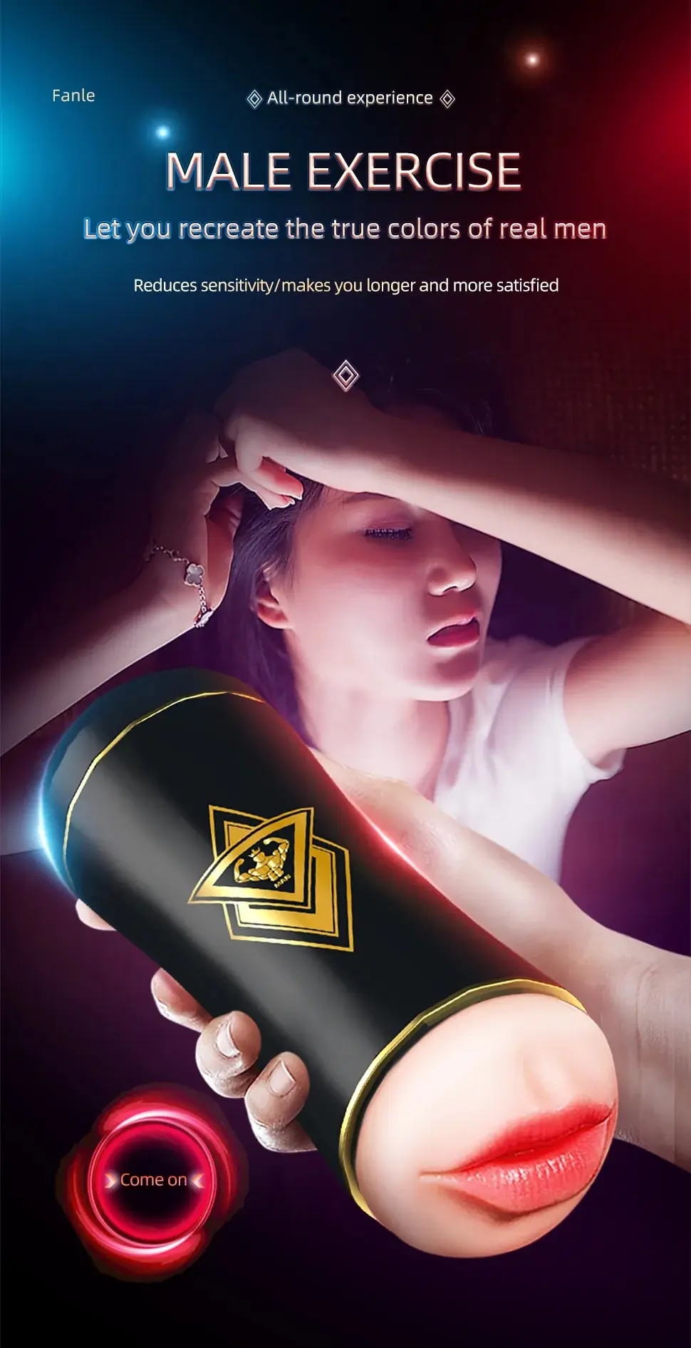 Thông tin Âm đạo giả Man Fanle miệng silicon có rung cho nam cao cấp