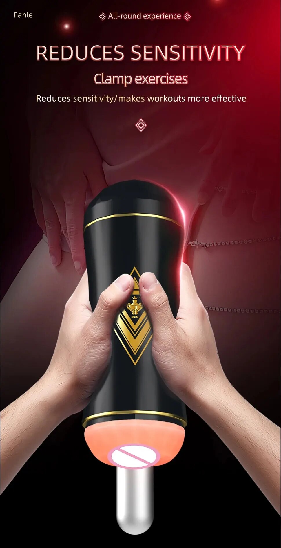 Thông tin Âm đạo giả Man Fanle miệng silicon có rung cho nam cao cấp