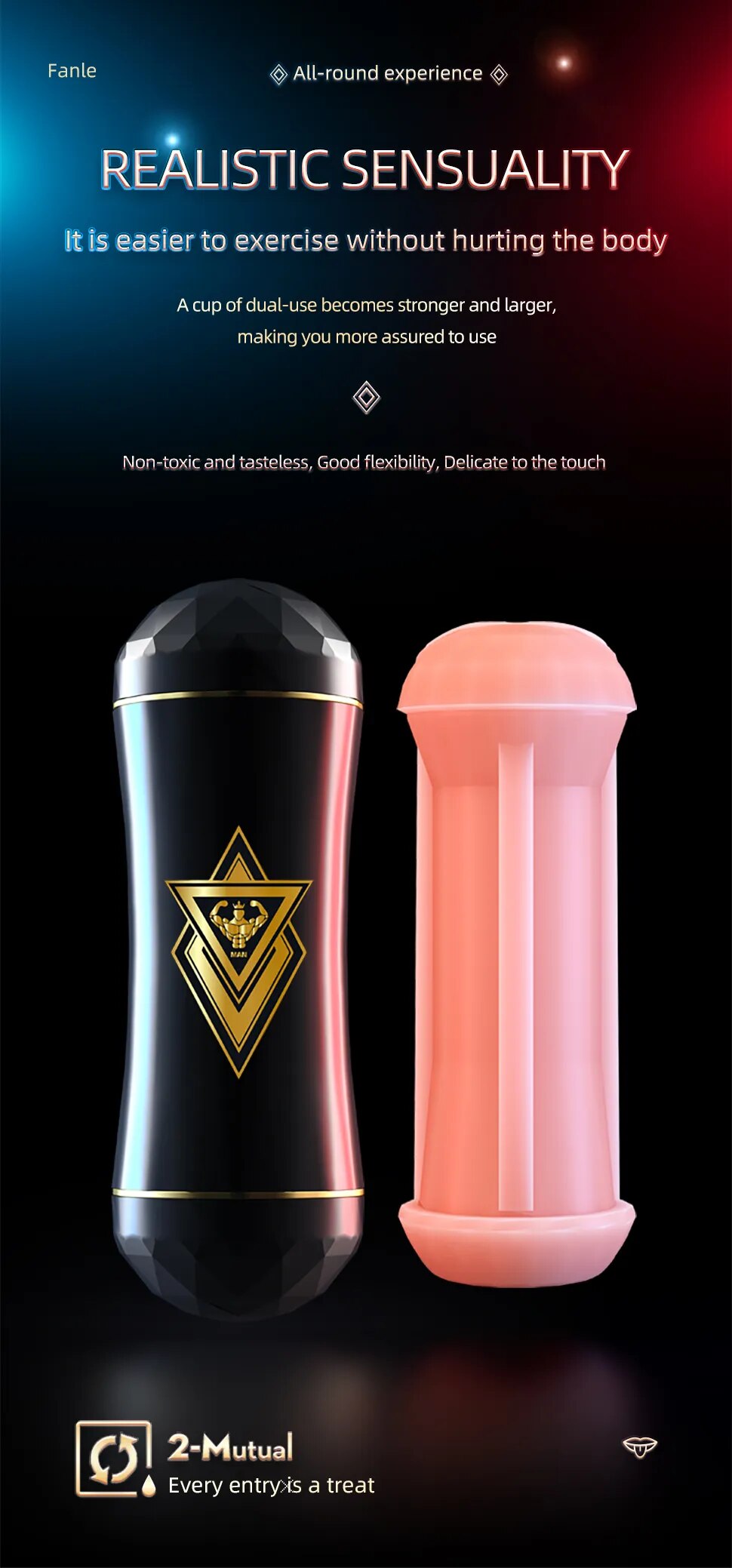 Thông tin Âm đạo giả Man Fanle miệng silicon có rung cho nam cao cấp