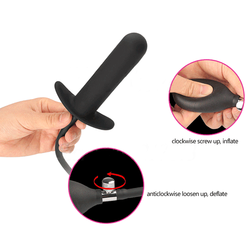 Phích cắm hậu môn bơm hơi tăng kích thước đầu dương vật gay