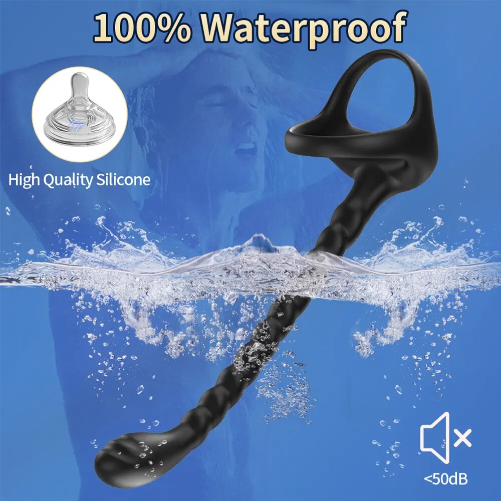 Review Vòng đeo dương vật kèm chuỗi xoắn kích thích hậu môn điều khiển qua app chính hãng