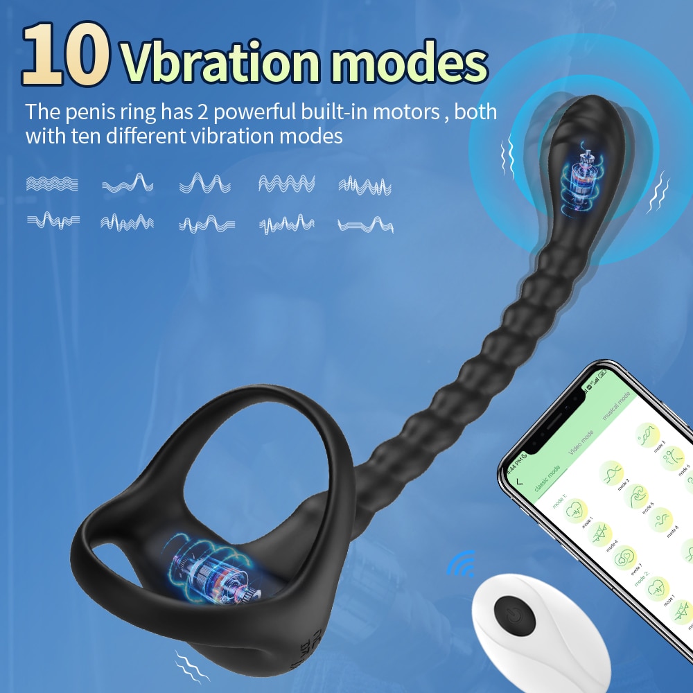 Review Vòng đeo dương vật kèm chuỗi xoắn kích thích hậu môn điều khiển qua app chính hãng
