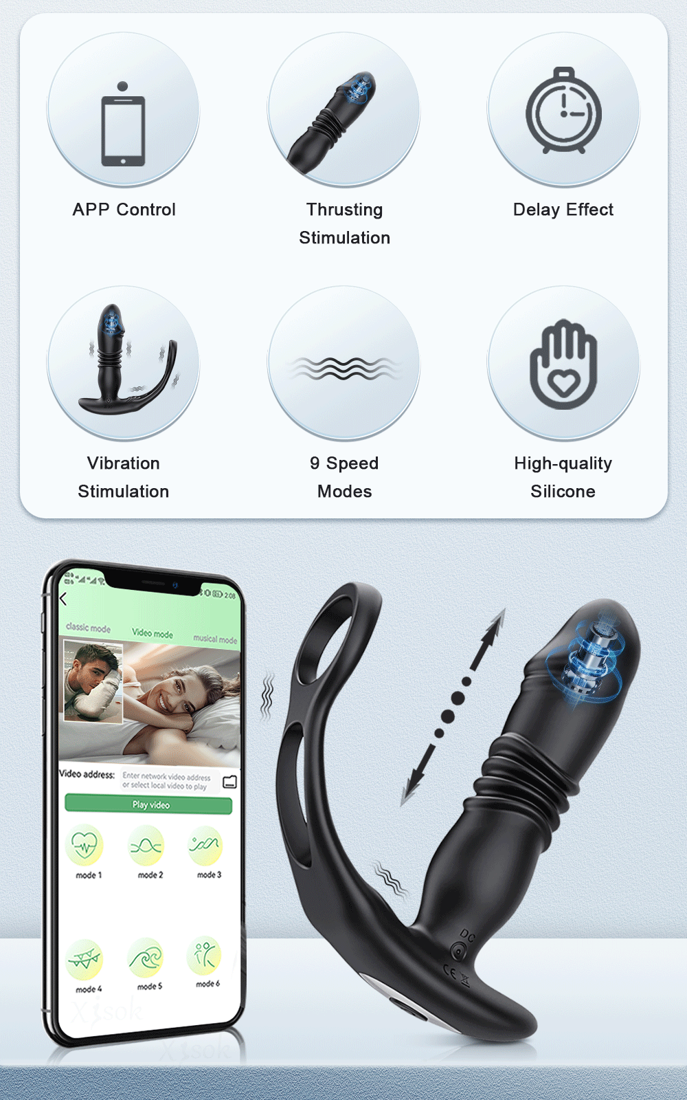 Que rung hậu môn Love Spouse điều khiển app rung thụt mạnh mẽ
