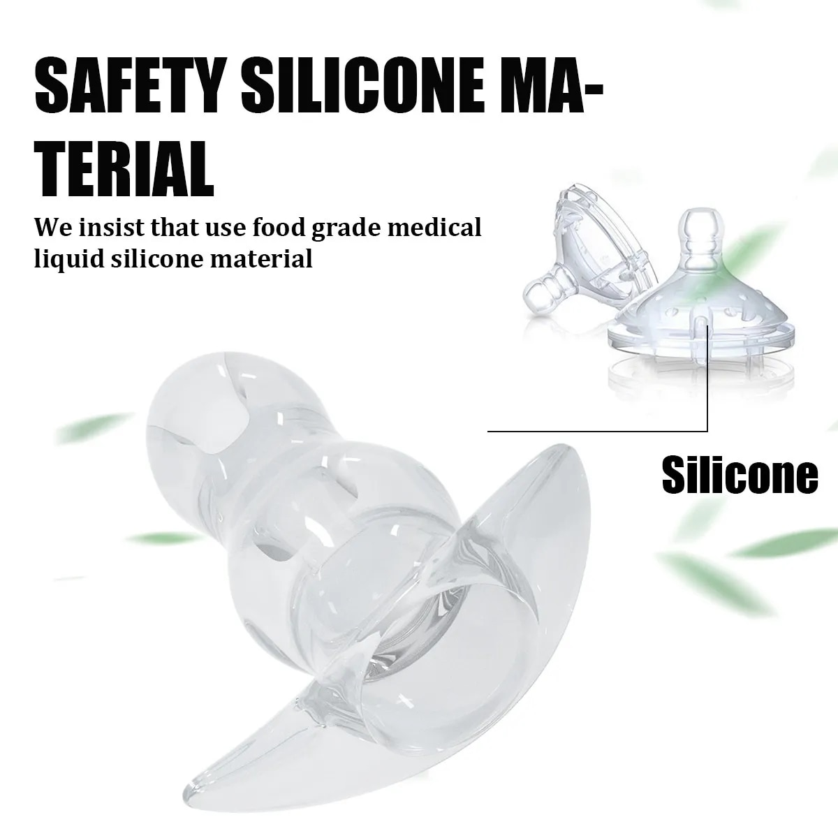 Phích cắm hậu môn silicon mềm trong suốt, rỗng ruột an toàn thoải mái