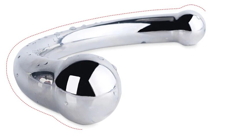 Que inox cong C massage hậu môn kích thích tuyến tiền liệt chất lượng