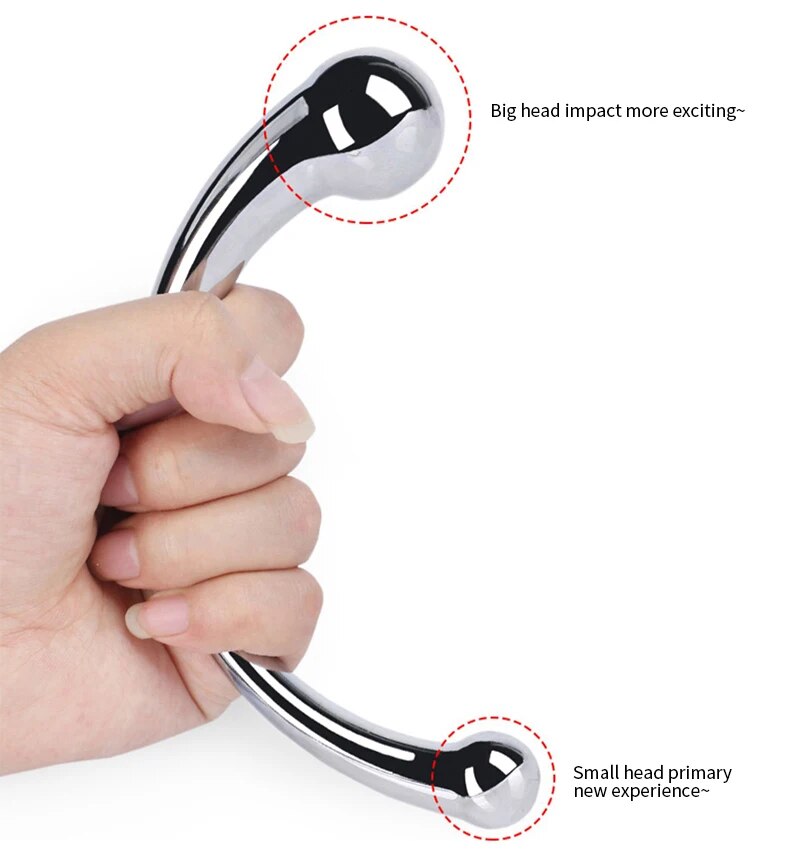 Que inox cong C massage hậu môn kích thích tuyến tiền liệt chất lượng