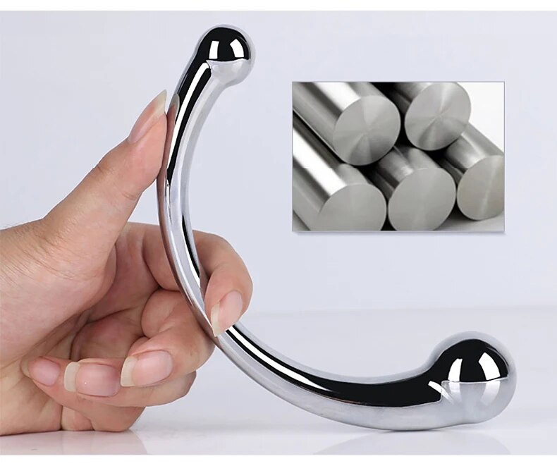 Que inox cong C massage hậu môn kích thích tuyến tiền liệt chất lượng