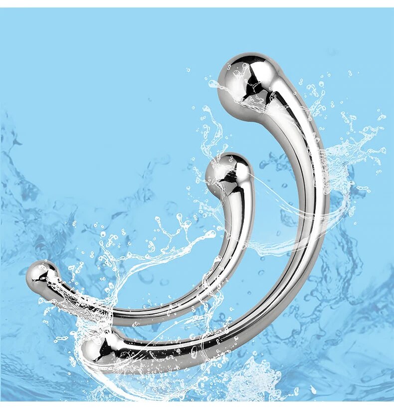 Que inox cong C massage hậu môn kích thích tuyến tiền liệt chất lượng