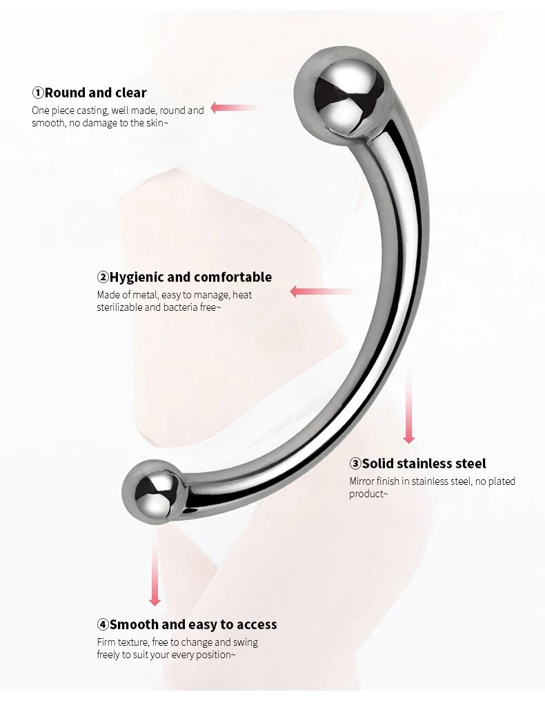 Que inox cong C massage hậu môn kích thích tuyến tiền liệt chất lượng