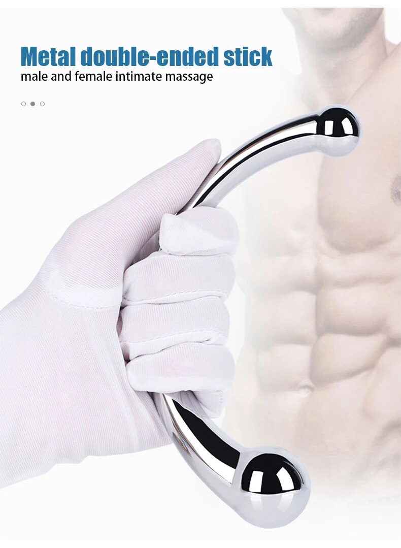 Que inox cong C massage hậu môn kích thích tuyến tiền liệt chất lượng