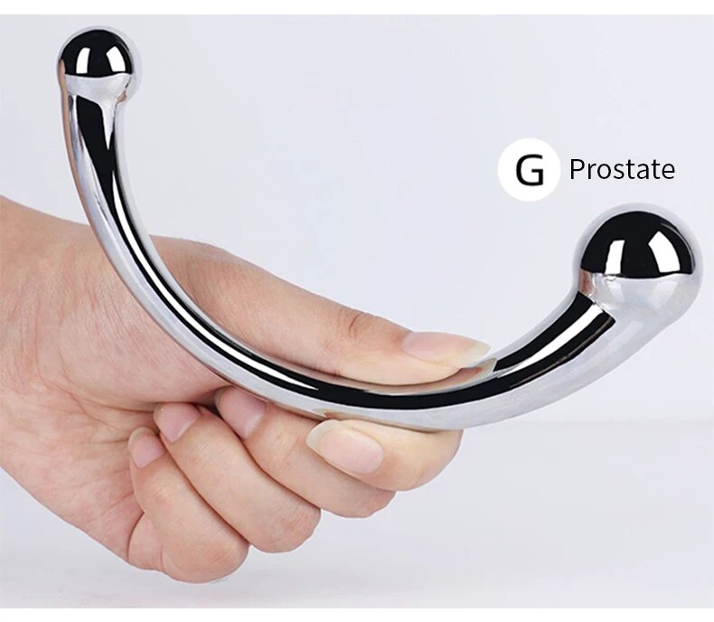 Que inox cong C massage hậu môn kích thích tuyến tiền liệt chất lượng