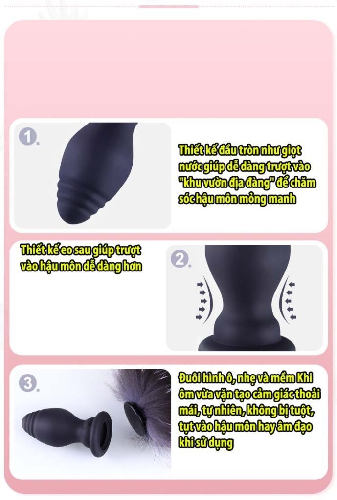 Phân phối Đuôi Cáo SiliCon Cosplay Có Rung Điều Khiển Từ Xa Đuôi Chồn Cắm Hậu Môn chính hãng