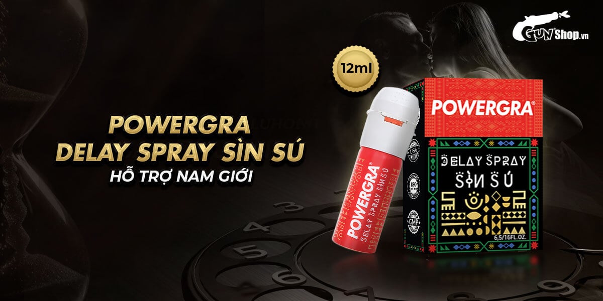 Powergra Delay Spray Sìn Sú 12ml kéo dài thời gian tăng khoái cảm