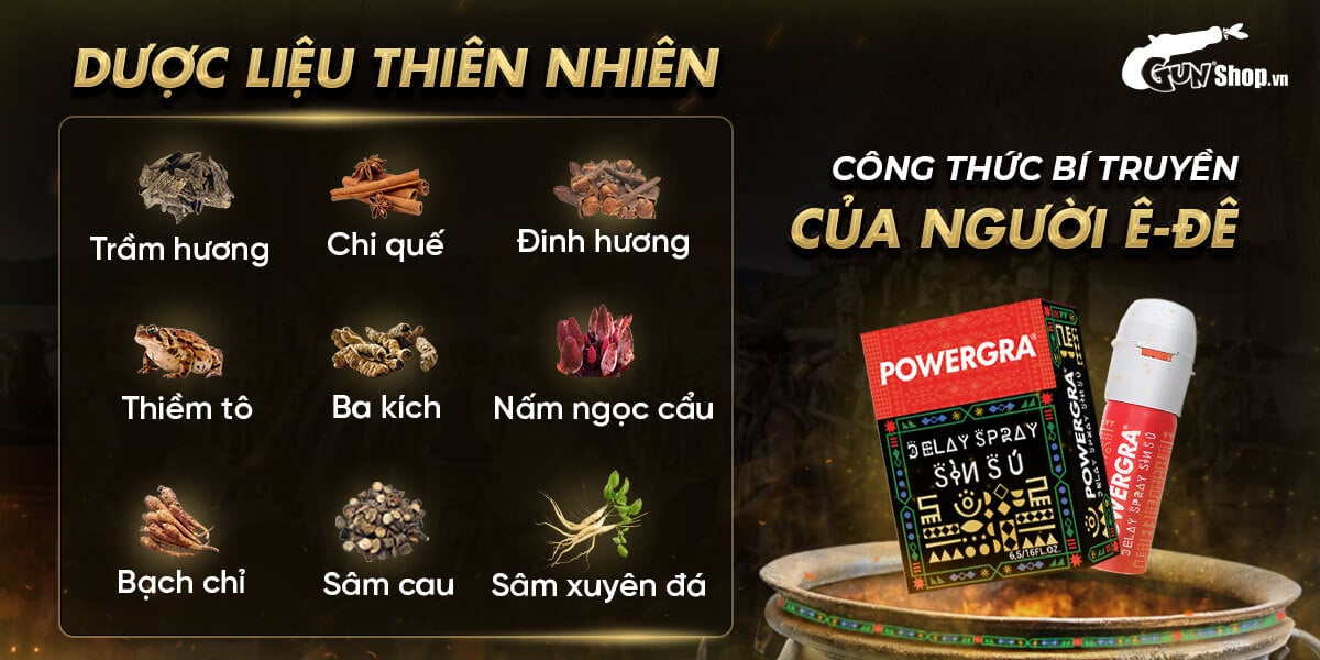Powergra Delay Spray Sìn Sú 12ml kéo dài thời gian tăng khoái cảm