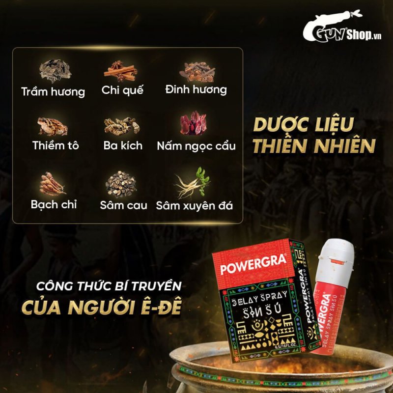 Powergra Delay Spray Sìn Sú 12ml kéo dài thời gian tăng khoái cảm