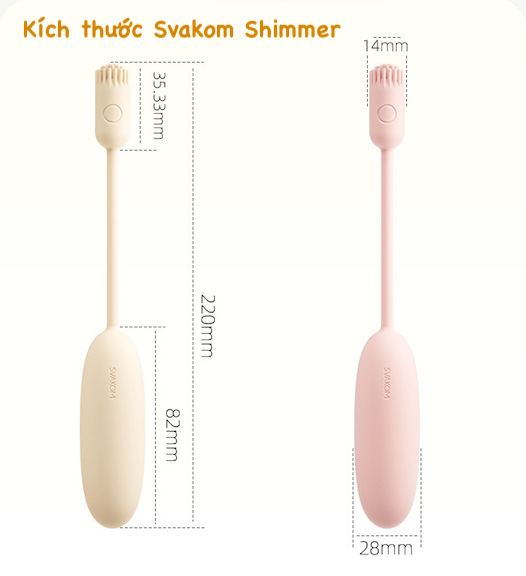 Thông tin Trứng rung 2 đầu Svakom Shimmer điều khiển thông minh qua App nhập khẩu