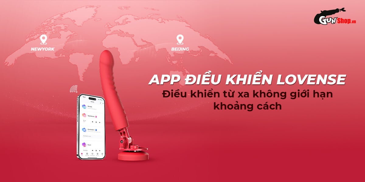 Dương vật giả Lovense Mission 2 rung thụt, điều khiển từ xa, siêu sướng