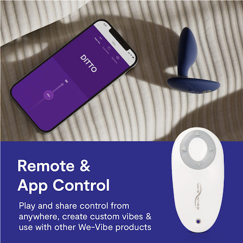 Phích cắm We-Vibe Ditto cao cấp, điều khiển app, remote tiện lợi