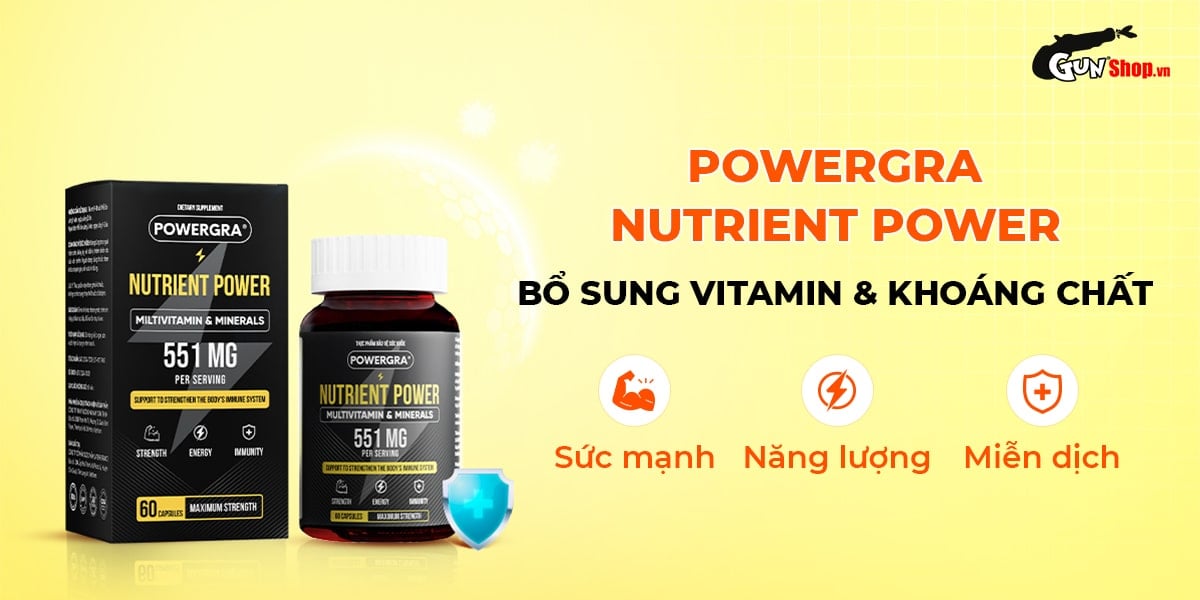 Powergra Nutrient Power 60 viên bổ sung vitamin khoáng thiết yếu tăng sức khỏe