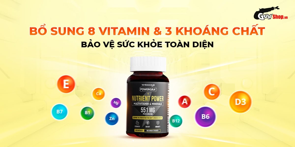 Powergra Nutrient Power 60 viên bổ sung vitamin khoáng thiết yếu tăng sức khỏe
