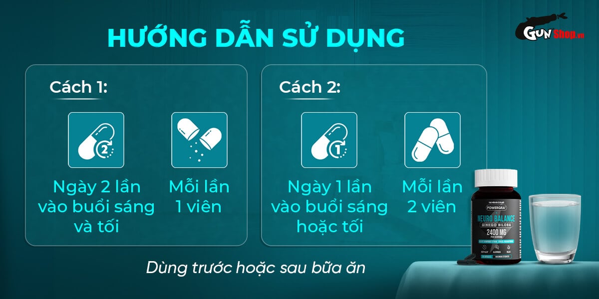 Viên uống Powergra Neuro Balance tăng cường trí nhớ, bổ não 60 viên