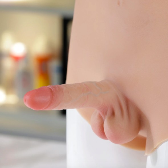 Quần silicone lót nhung Jiuai gắn dương vật đặc ruột dành cho Les